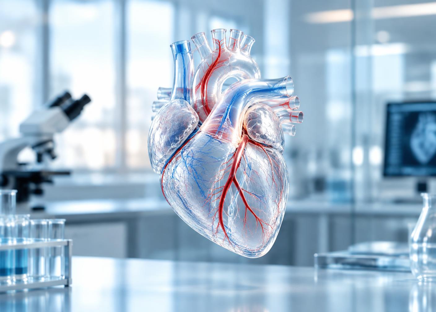 Scientific anatomical heart model in a laboratory
